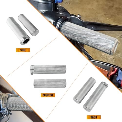 Motorcycle Handlebar Grips for 1″ 25mm Aluminum Universal Fit Chrome – Chrome
