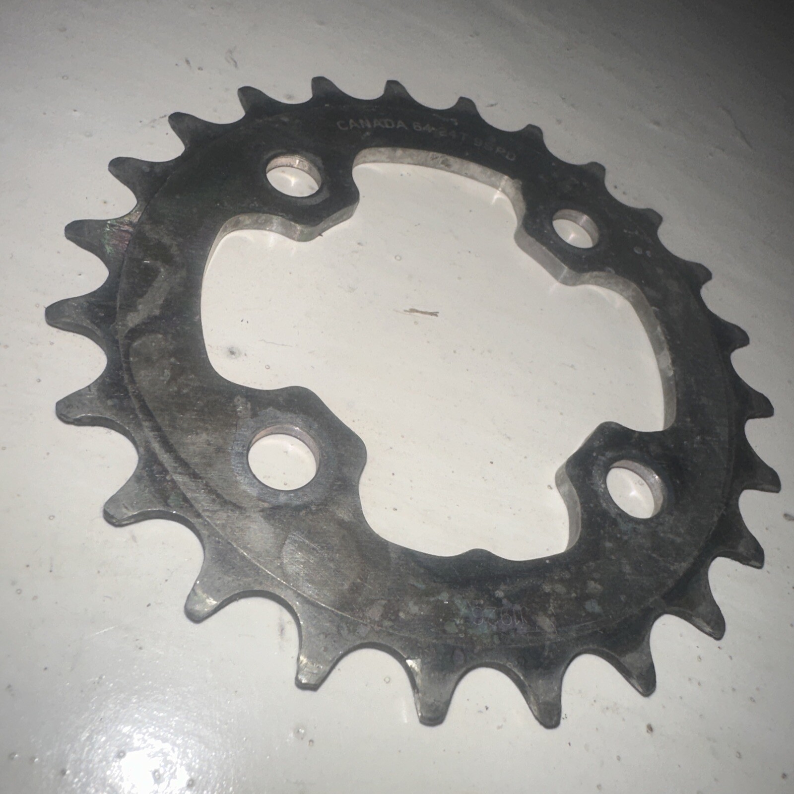 BlackSpire 6424 Chainring 24 Tooth 64 mm BCD 24t Silver Alloy Four Bolt 9 Speed