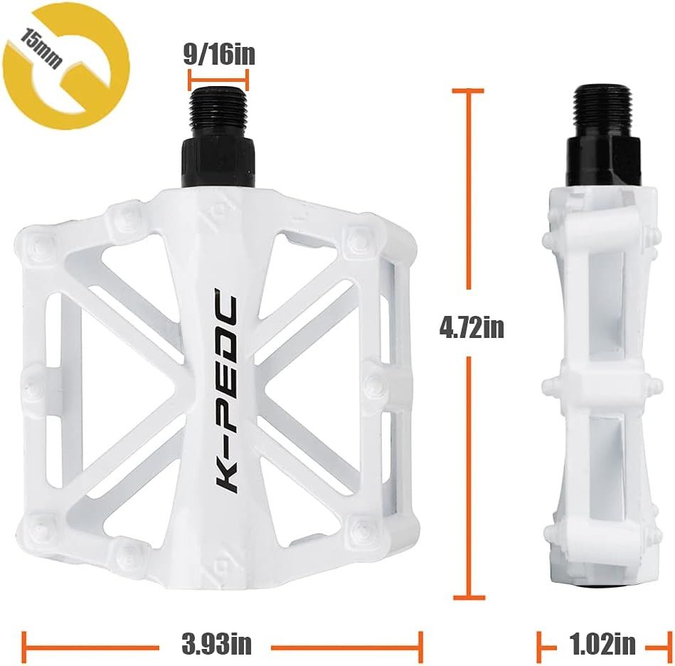 Lightweight Aluminium CNC Bike Pedals for MTB BMX – White