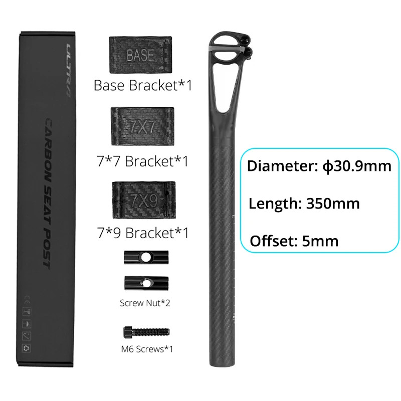 Carbon Seatpost 25.4/27.2/30.9/31.6MM Offset 5MM/25MM for MTB/Road Seat Tube