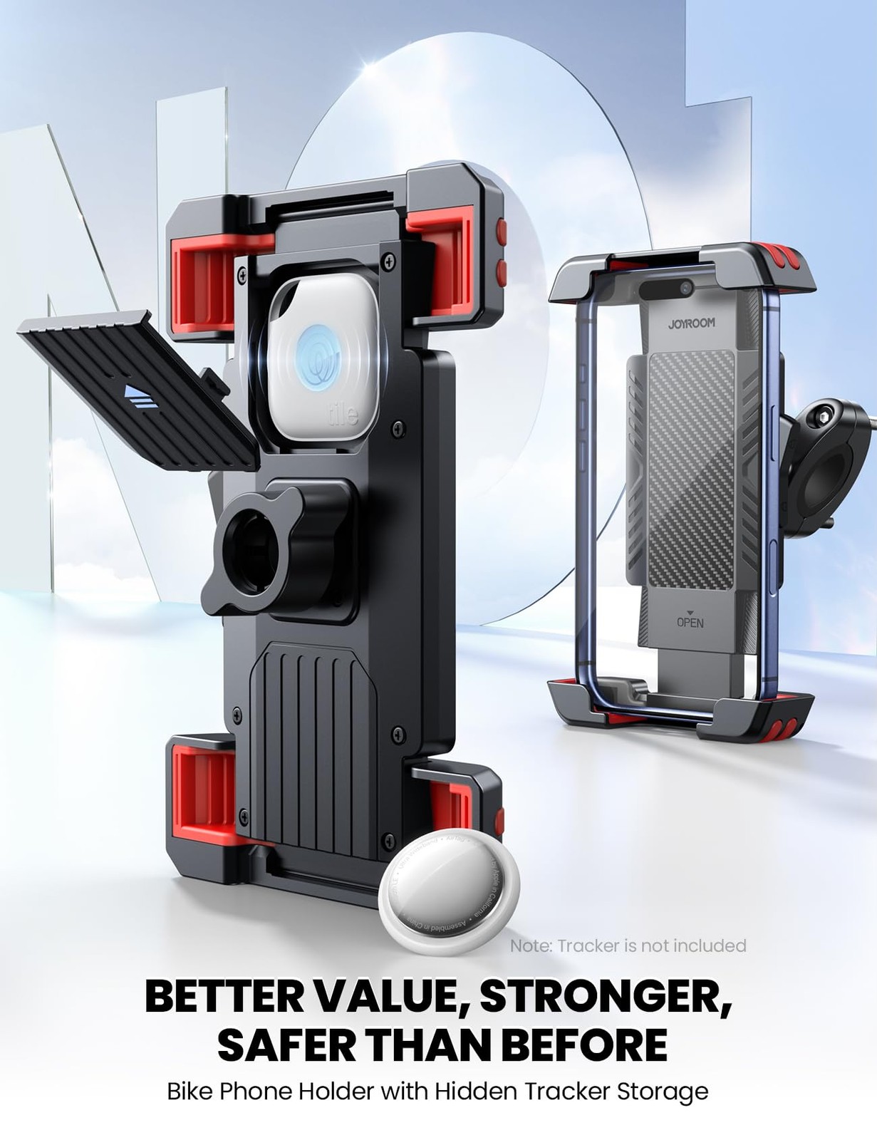Bike Phone Holder [Hidden Tracker Storage] Phone Holder for Bike [1S Auto Loc…