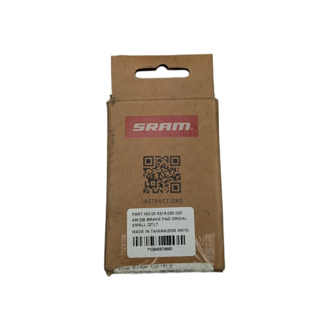 SRAM 00.5315.035.020 Organic Aluminum Disc Brake Pads