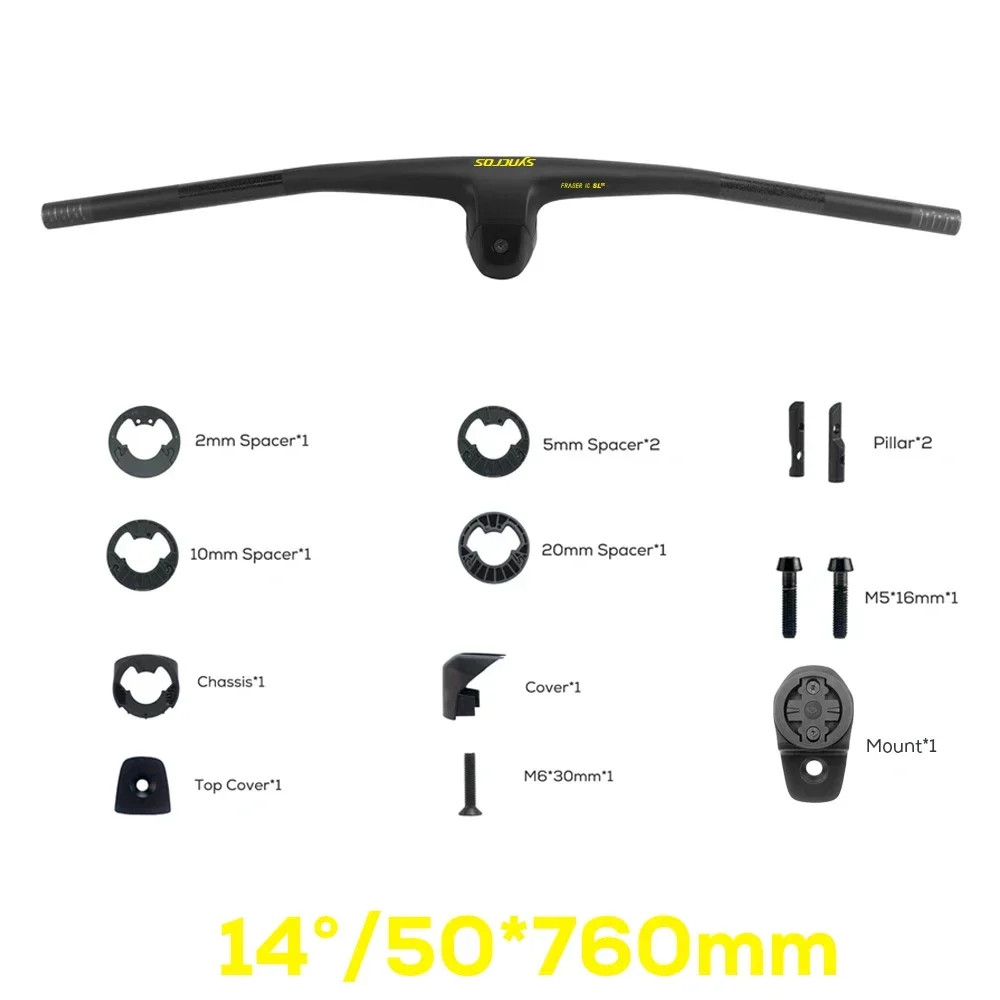 -9°/-10°/-12°/-14° Carbon Integrated mountain bike Handlebar 60mm With Mount