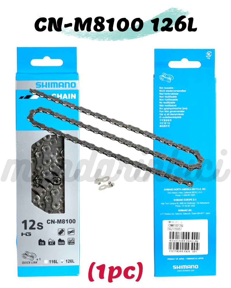 Shimano XT CN-M8100 126 Links Chain 12Speed w/ Quick Link New (ICNM8100126Q)