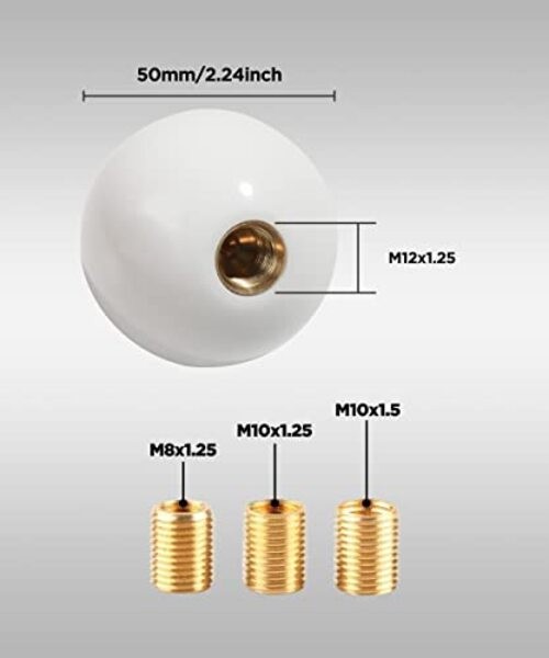 Shift Knob Manual Gear,Round Shift Knob Acrylic Gear Shift Knob,4 5 6 White