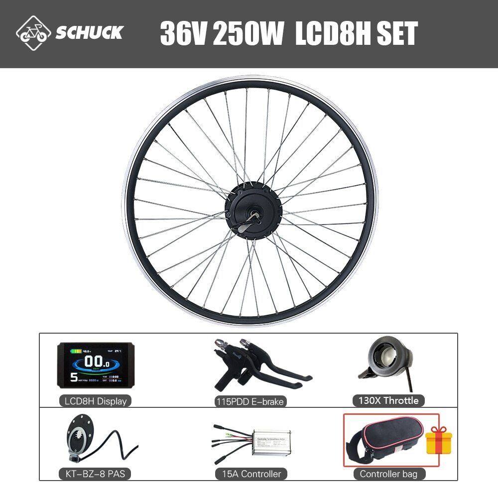 E-bike Conversion Kit 36V 48V 250W Rear Rotate Hub Motor Wheel 16- 29Inch/700c