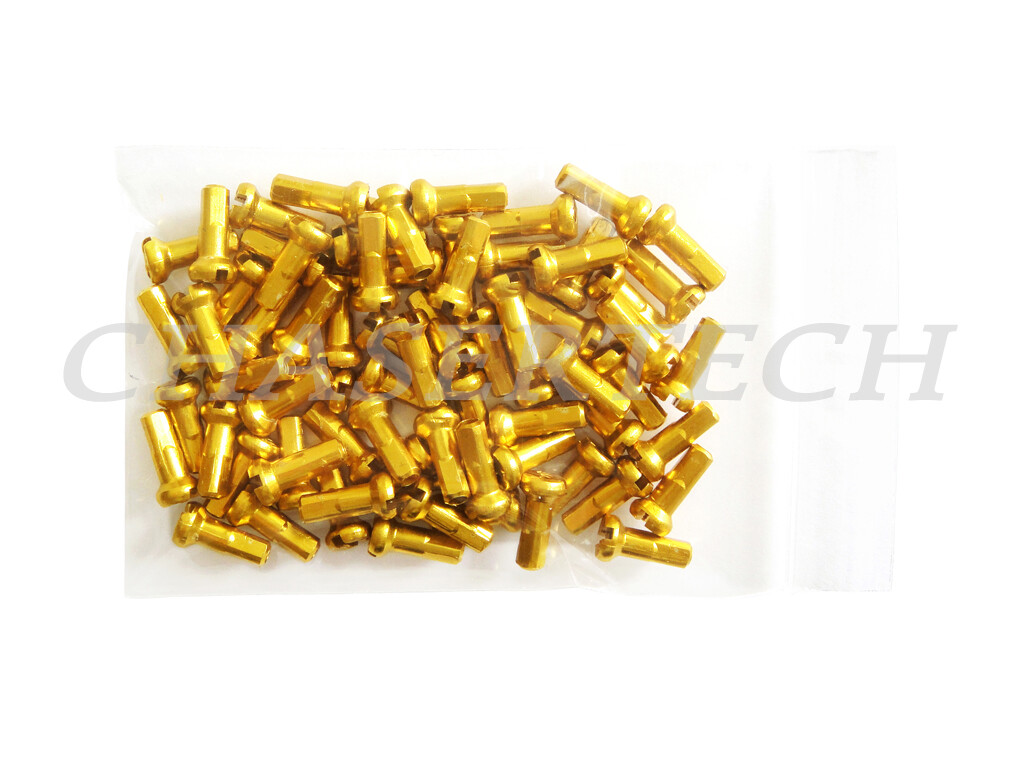 MTB Road BMX Bike 7075 Alloy Spoke Nipples 2.0mm 14G 9/16″ 72 Pcs Gold