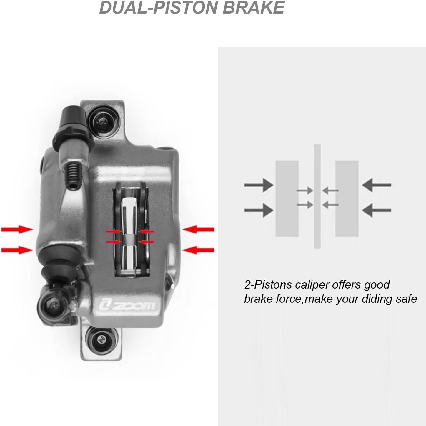 XTECH HB-100 Hydraulic Disc Brake Caliper Set – Front & Rear for MTB & E-Bikes