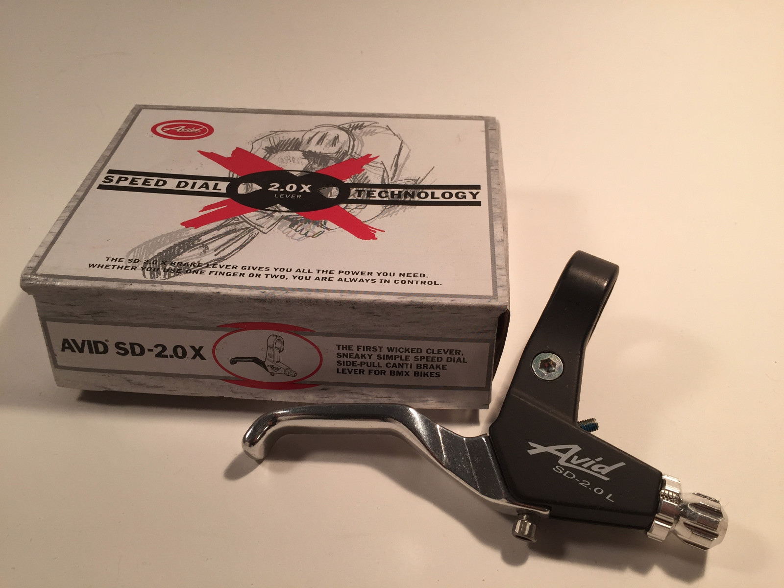 AVID BMX SD-2.0X SPEED DIAL right-hand brake lever BLACK & SILVER, NEW