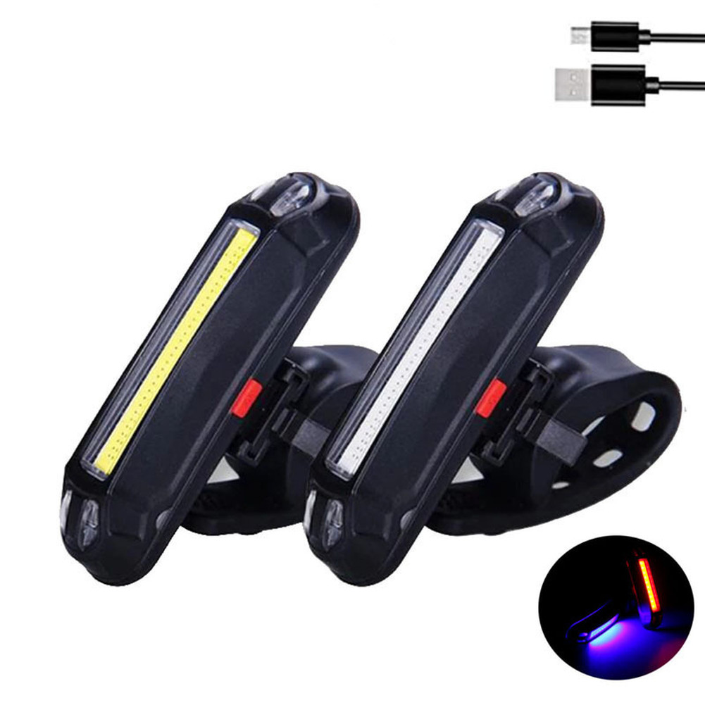 Plastic Dual Color Taillight for Bicycle USB Rechargeable Red White Light