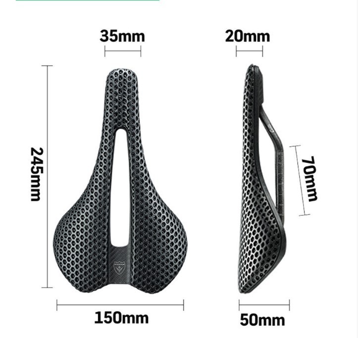 ZEIUS 3D Printed Carbon Fiber Saddle Ultralight 185g Honeycomb Road MTB Bicycle