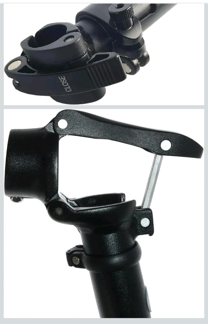 Folding Bike Stem Quick-Release Left Fold Aluminum Alloy Adjustable Stem