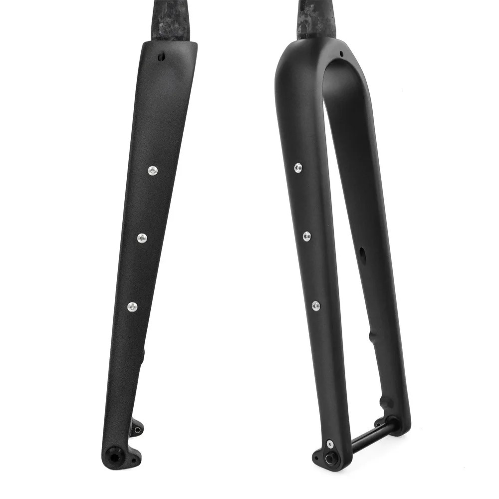 Carbon Fiber Gravel Road Off-road Bike Front Fork 700C Matte 100mm Bicycle Frok