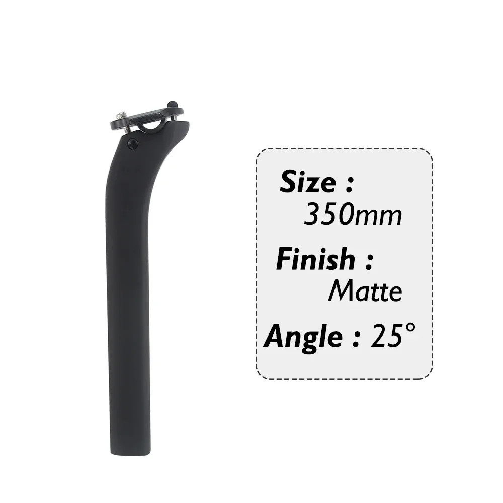 Lightweight Carbon Road Bike Seatpost 350mm 0/25 Degree Offset UD Matte Glossy