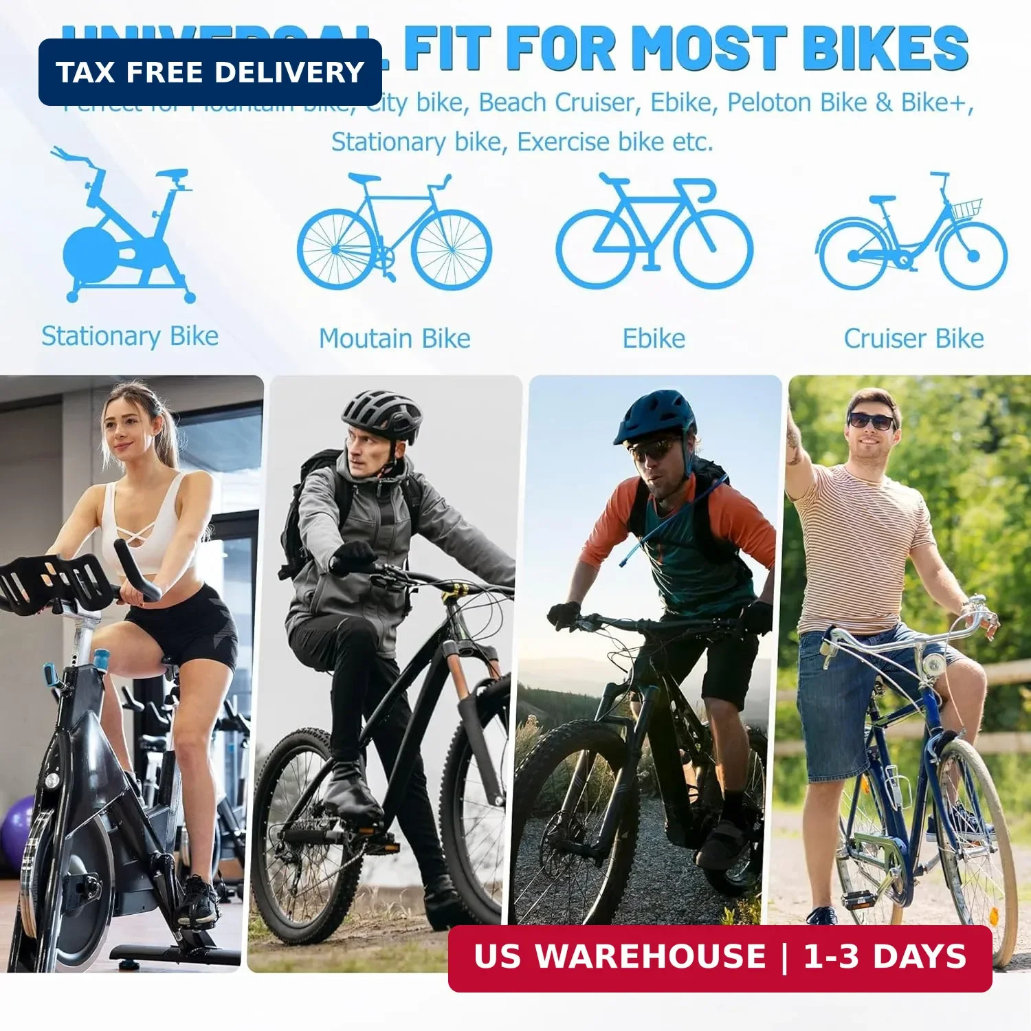 Wide Bike Seat for Men Women Comfort, Large Soft Padded Bicycle Seat Cushi