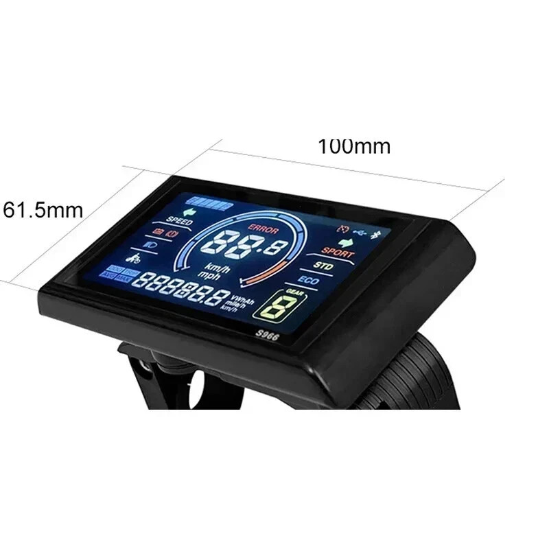 JN LCD S966 Color Display E-bike modification accessories 24V-72V WP/SM plug