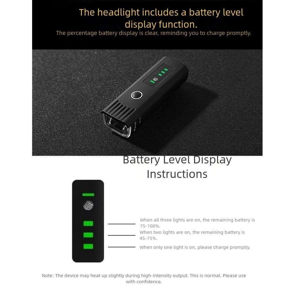 Smart Sensor Rechargeable Bike Light with Waterproof ABS Body and Auto Dimming