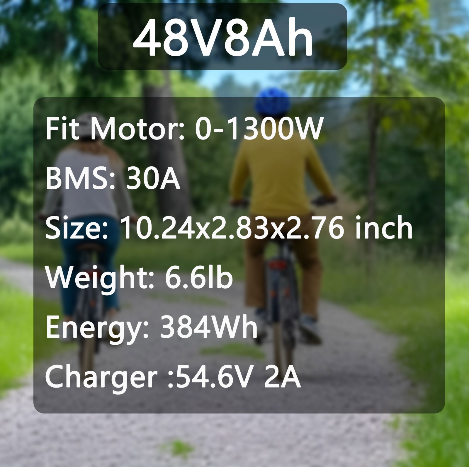 48V Ebike Battery 8Ah/10Ah/14Ah/20Ah For 0-1300W Motor Electric Bicycle 30A BMS