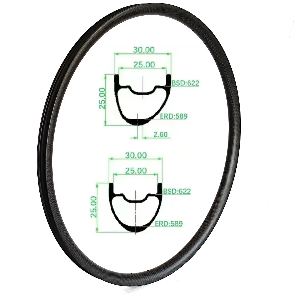 29er Carbon MTB XC Bicycle Rim 25mm Depth 28 32 Hole Symmetric Asymmetric Wheel