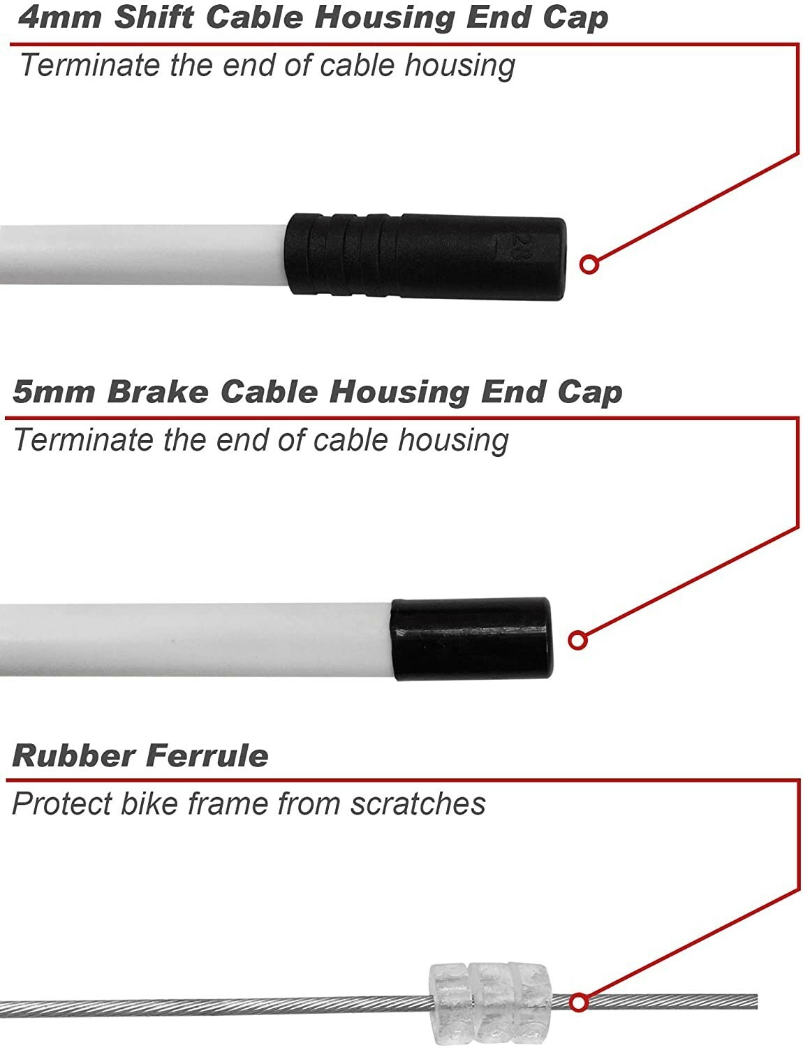 RealiNice 2-in-1 DIY Gear Shift and Brake Cable Housing Kit Set Galvanized Cable