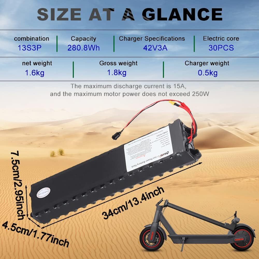 36V 7.8Ah Li-ion Battery Pack For Electric Scooter E-bike Electric Bicycle XT30