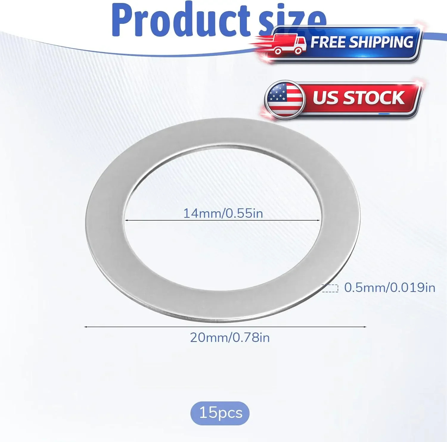 15PCS Pedal Washers Spacers, 9/16” Road Bike Pedal Extenders Bicycle Stainles…