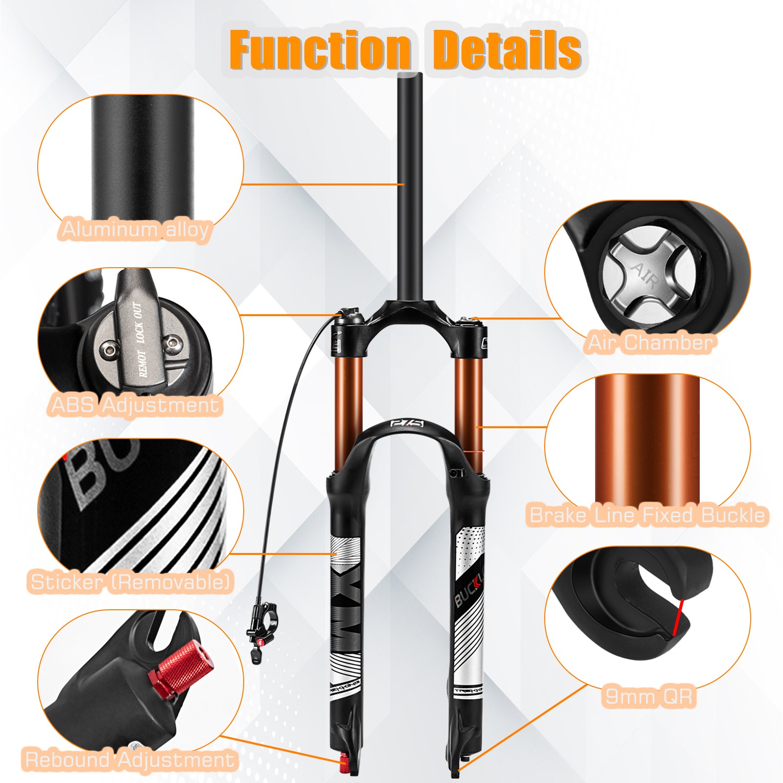 BUCKLOS For Suntour XC Air Fork MTB Bike 26/27.5/29″ Remote/Manual 100mm/120mm