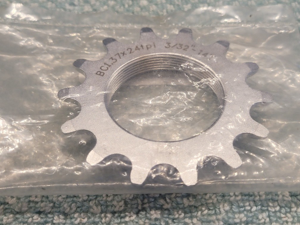 Vintage Bicycle Hub Sprocket Cog Gear Cog 14tooth 3/32 Chain
