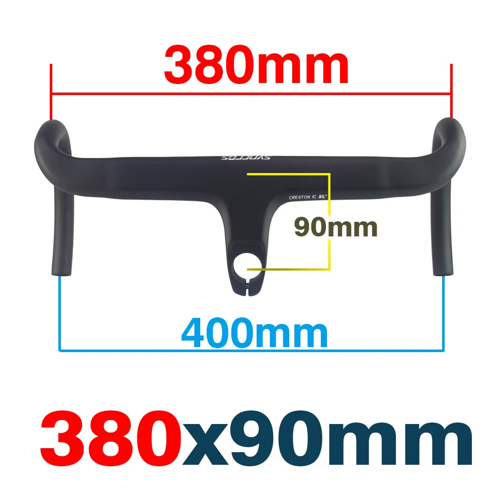Syncros Road Bike Carbon Internal Cable Integrated Handlebar with Spacers