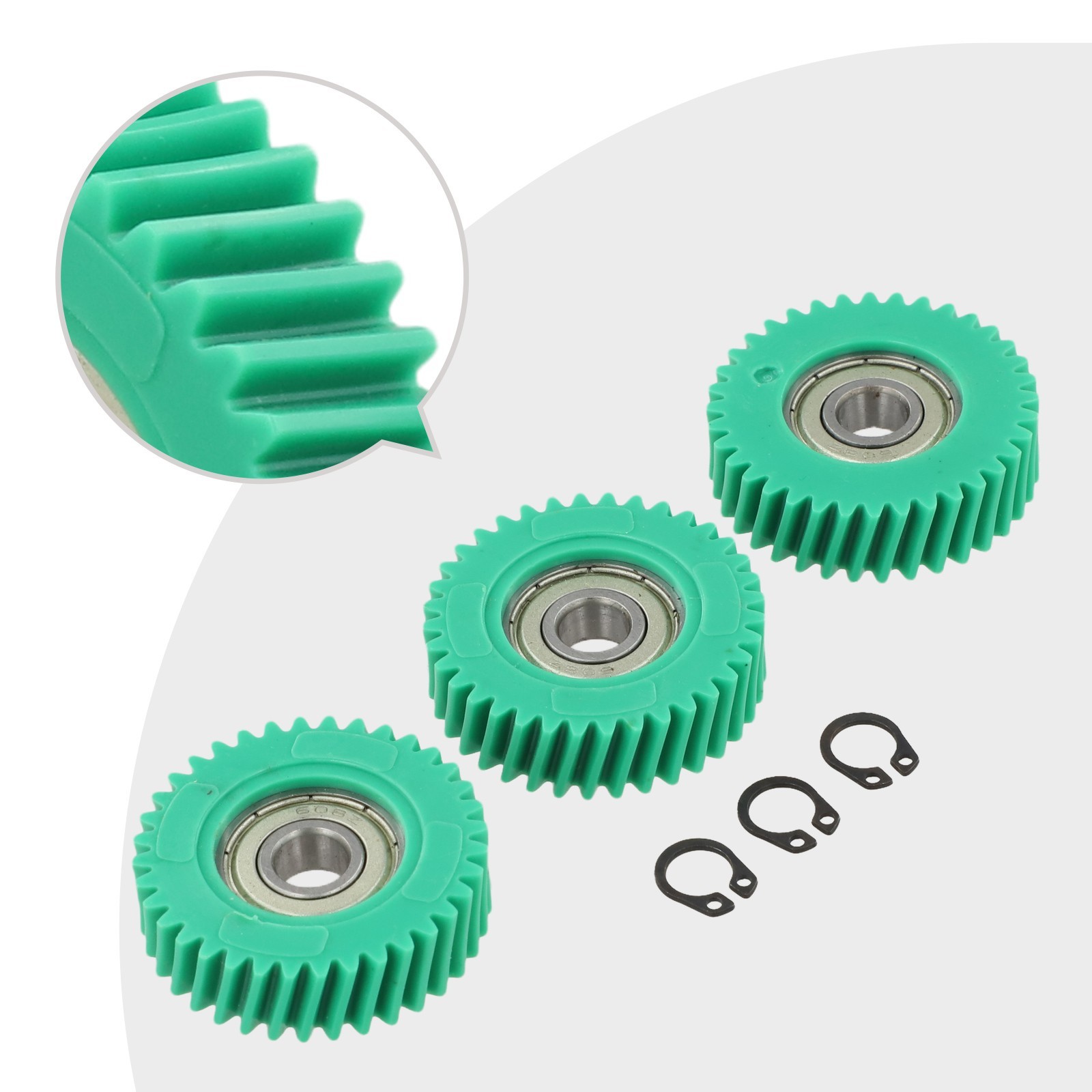 Set of 3 Nylon Skew Gears 36T 385mm for Electric Bike Motor with 608 Bearings