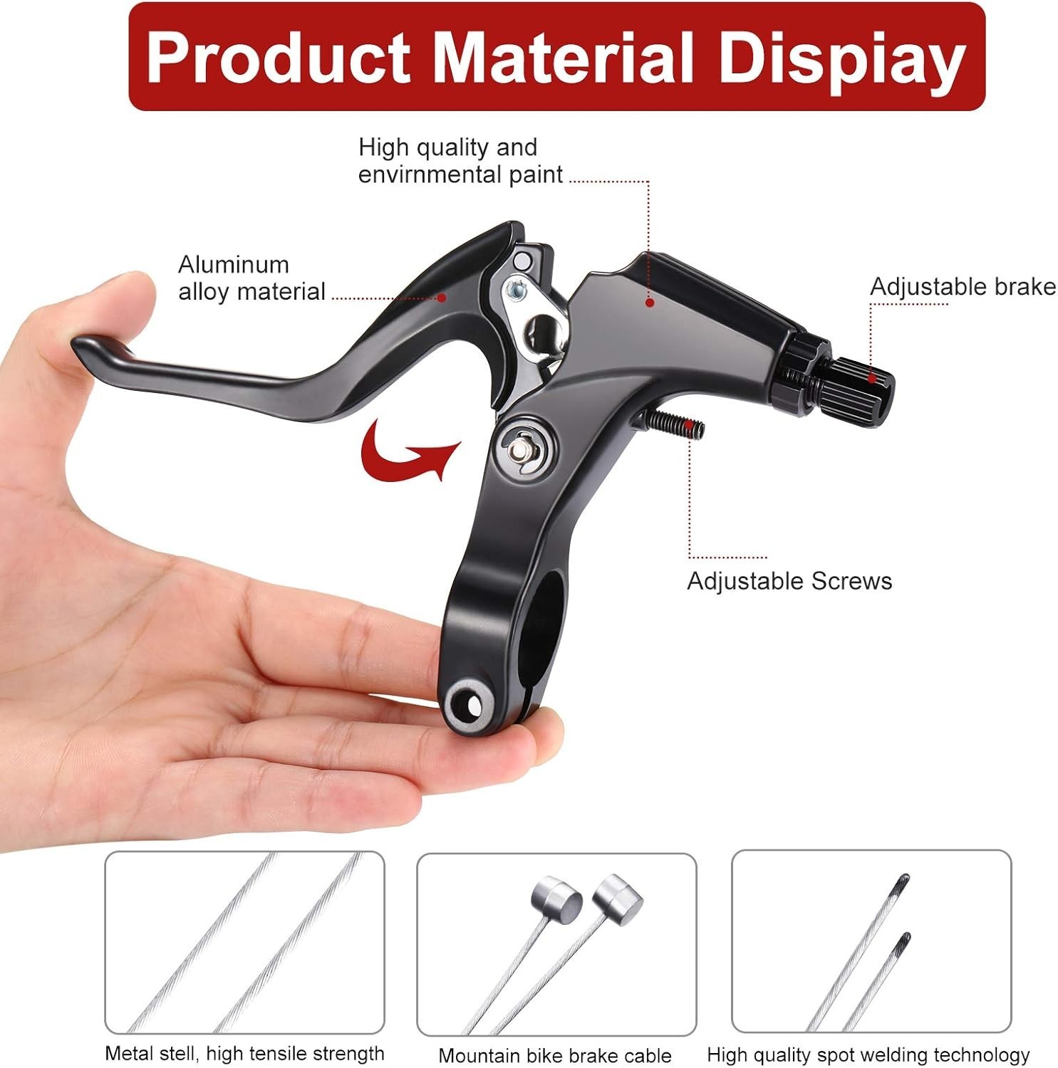 Boao Bike Brake Set Black for MTB Front Rear Braking