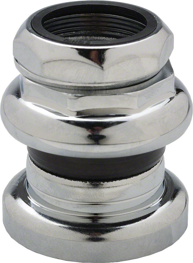 Tange-Seiki Passage New 1″ Threaded Headset: 27.0mm Crown Race Chrome