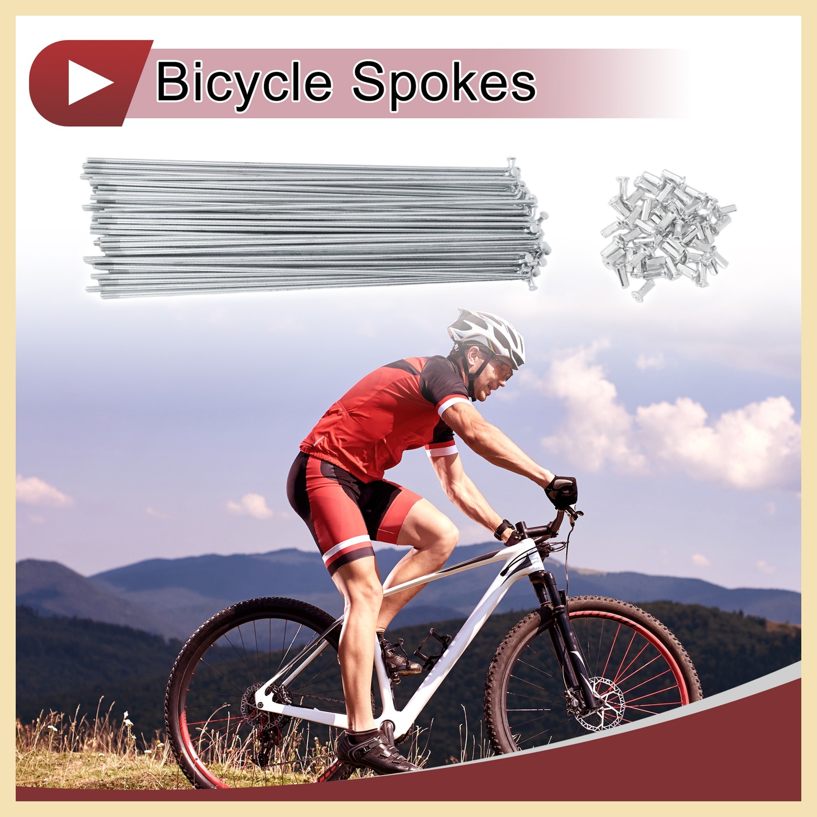 48Set 10G Bicycle Spokes 260 mm Bike Wheel Spokes Carbon Steel Galvanized