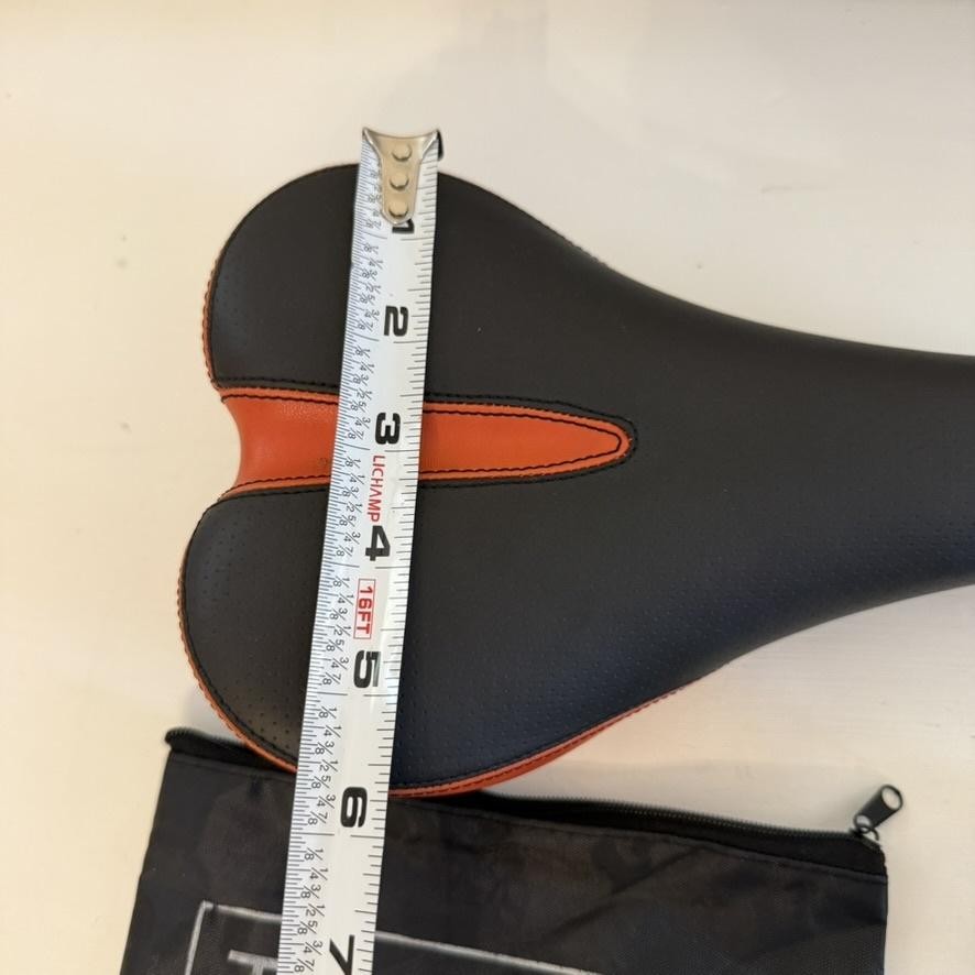 Fuji Bicycle Saddle Seat Black Orange W Clamp Mount Hardware Toolkit Bag