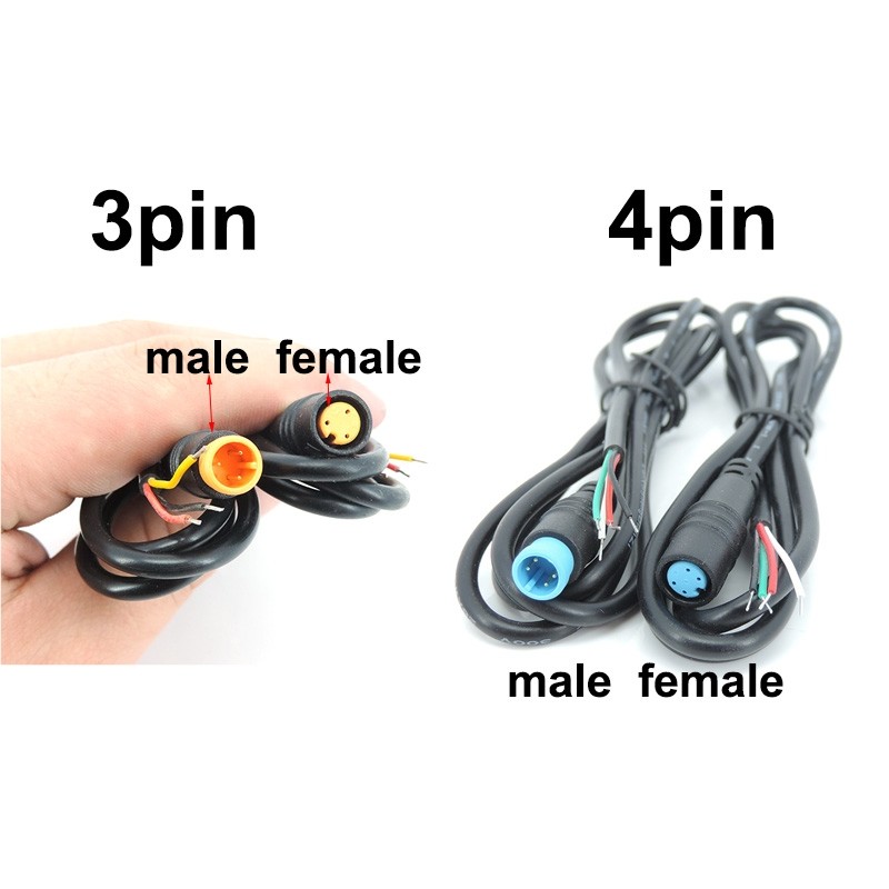 9mm M8 waterproof 2 3 4 5 6 8 Pin Electric Bicycle Plug Cable Sensor Ebike 1m