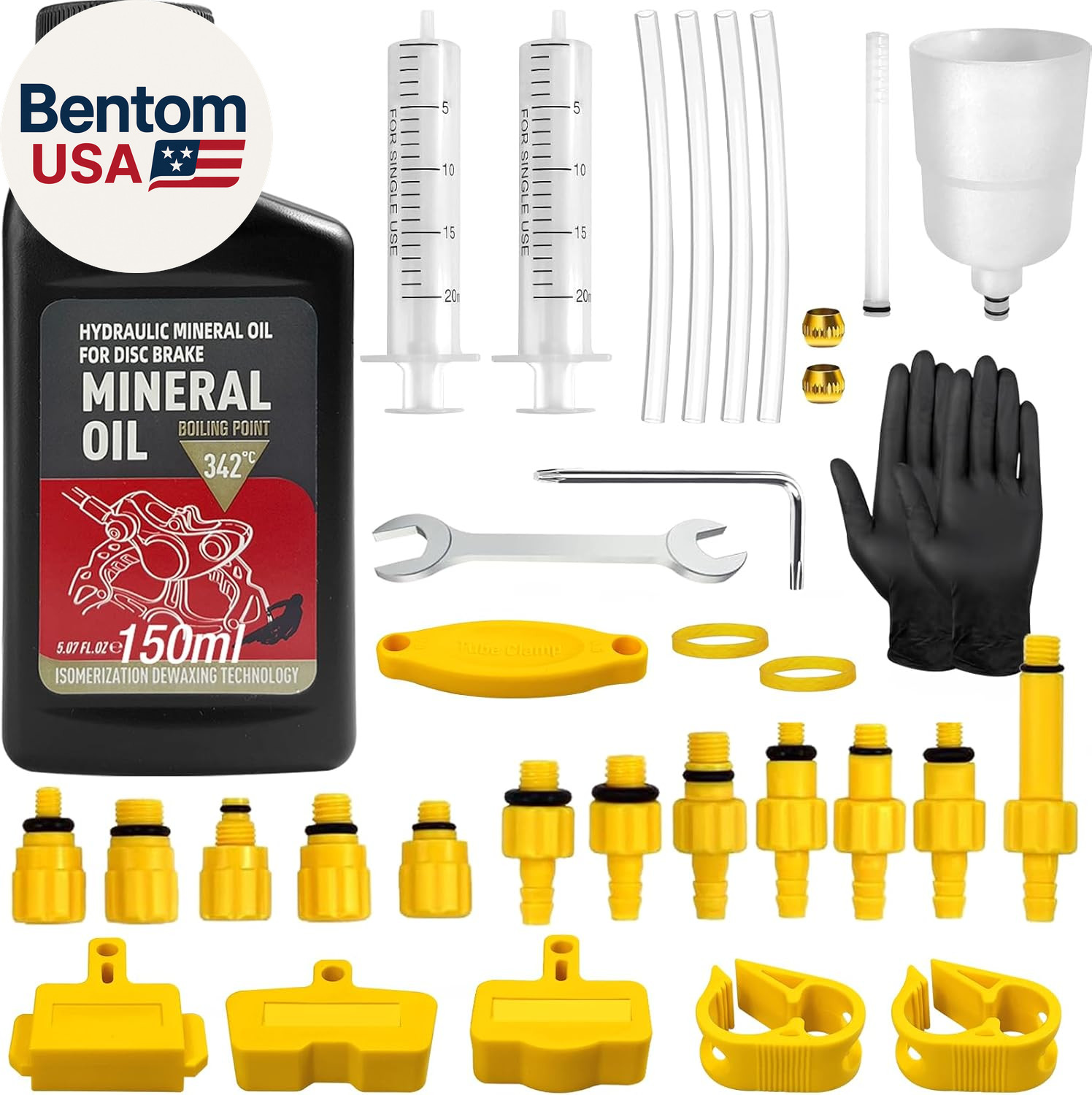 Brake Bleed Kit, Bicycle Hydraulic Brake Bleed Kit Including 150ML Mineral Oil f