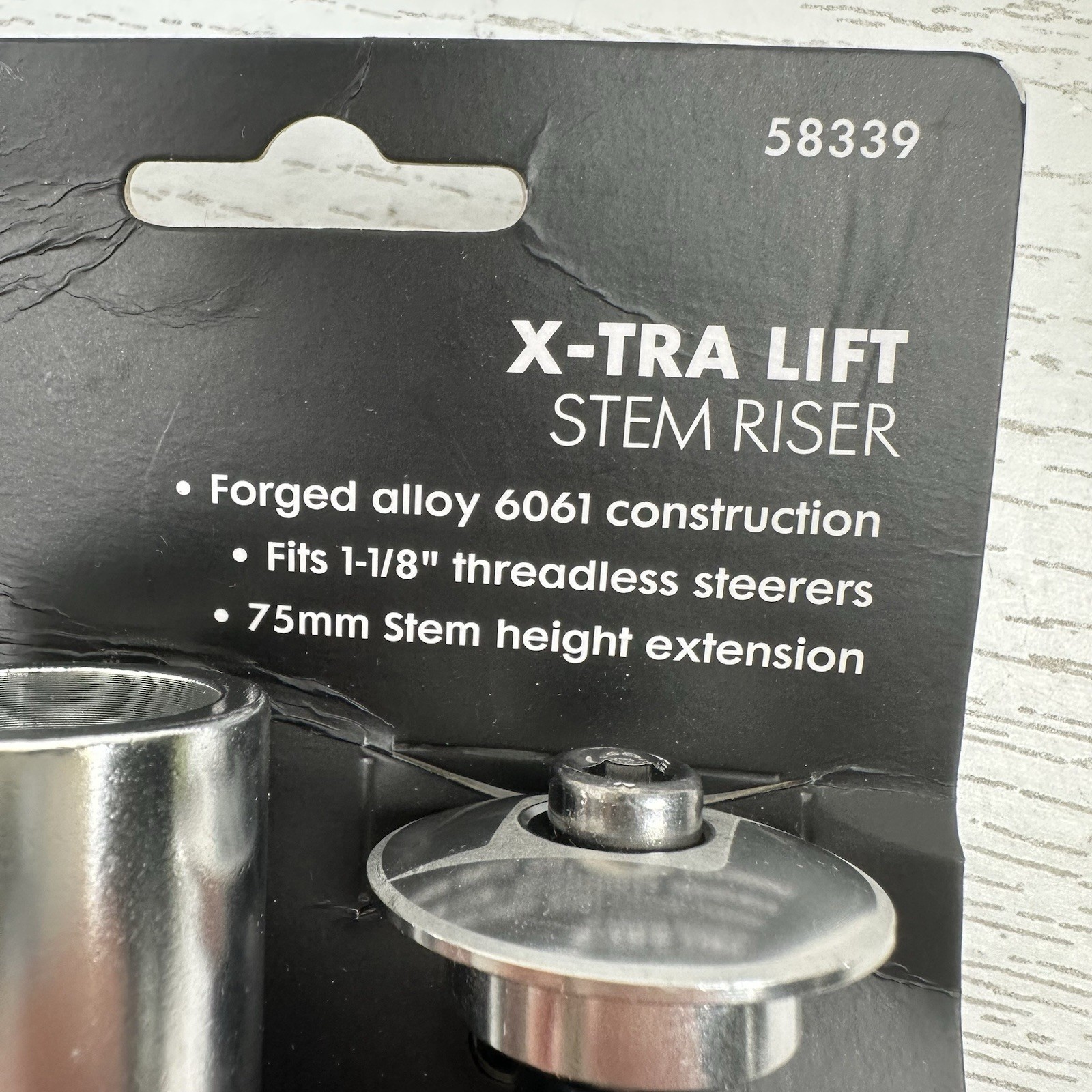 Origin8 Stem Riser X-Tra Lift 1 1/8” Threadless Extension 75mm Silver 58339