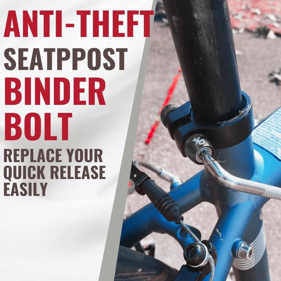 ONIPAX Bike Binder Bolt Alloy Seatpost Clamp One Size, Anti-Theft(Black)