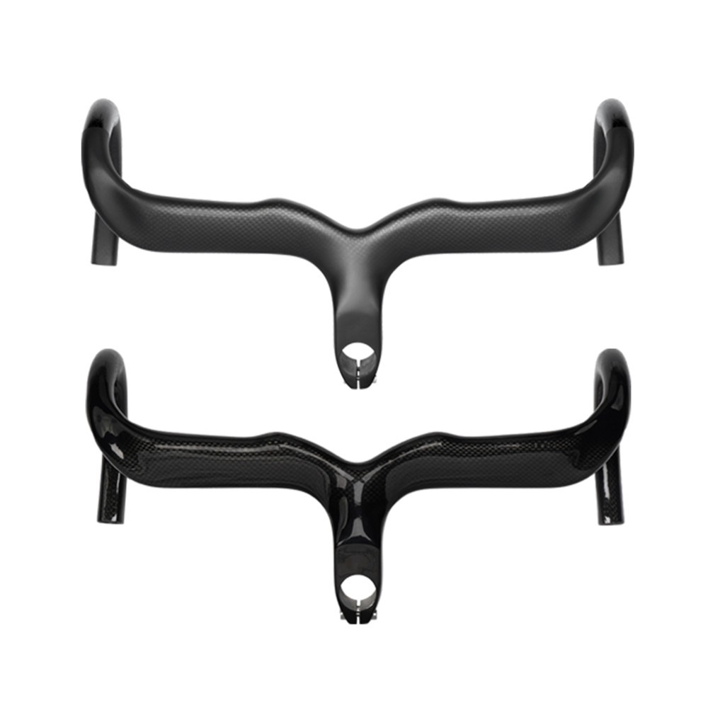 400/420/440mm Cycling Integrated Handlebar Stem Carbon Fiber Road Bike Drop Bar