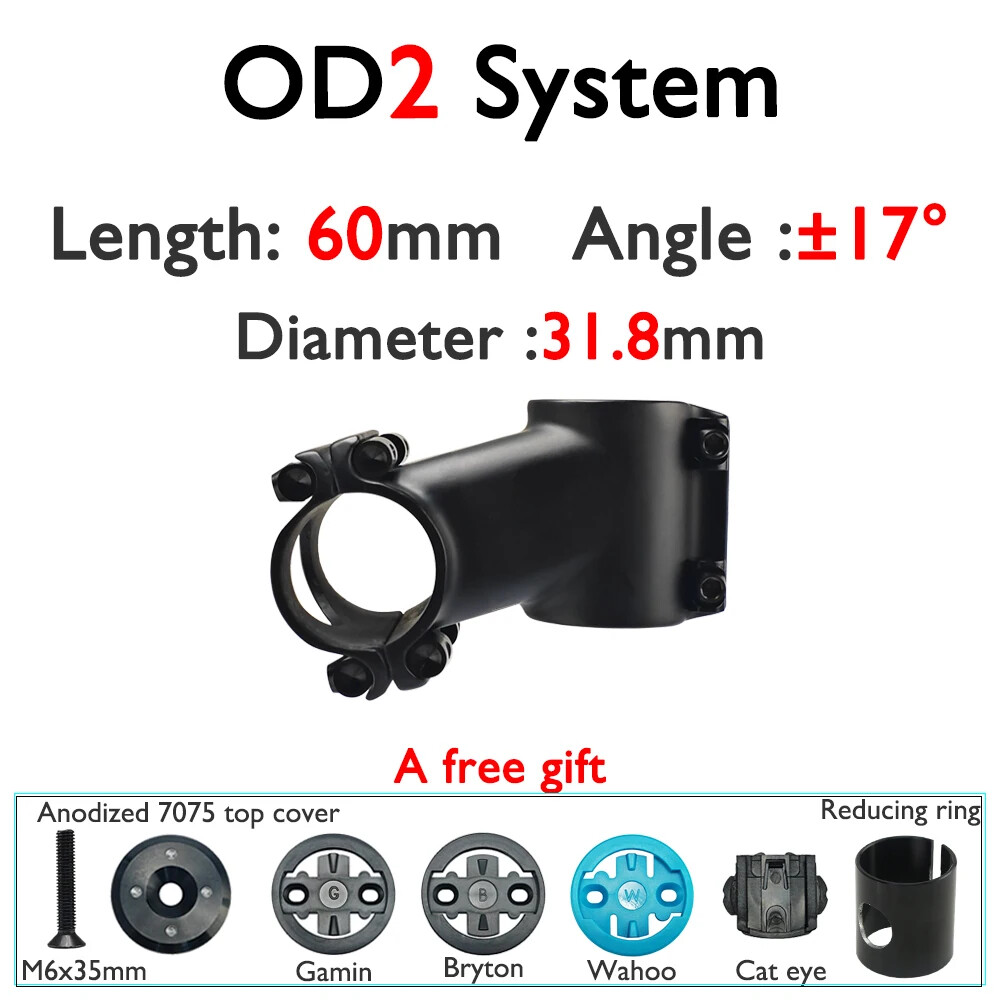 Road / Mountain Bike Carbon Stem 6° 12° 17° 60-120mm Fork Clamp Diameter 31.8mm