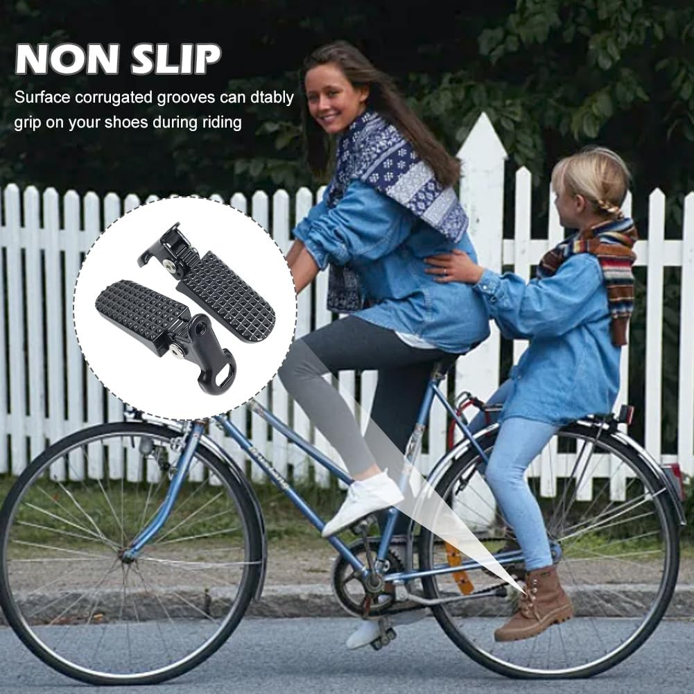 2x Bike Rear Pedals Non Slip Folding Bicycle Foot Pegs E-Bike Mountain Footrests