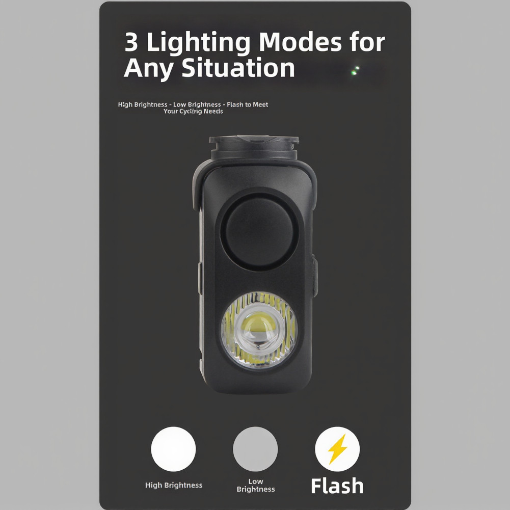 USB Rechargeable Bike Light with For horn 120dB LED Headlight and Tail Light
