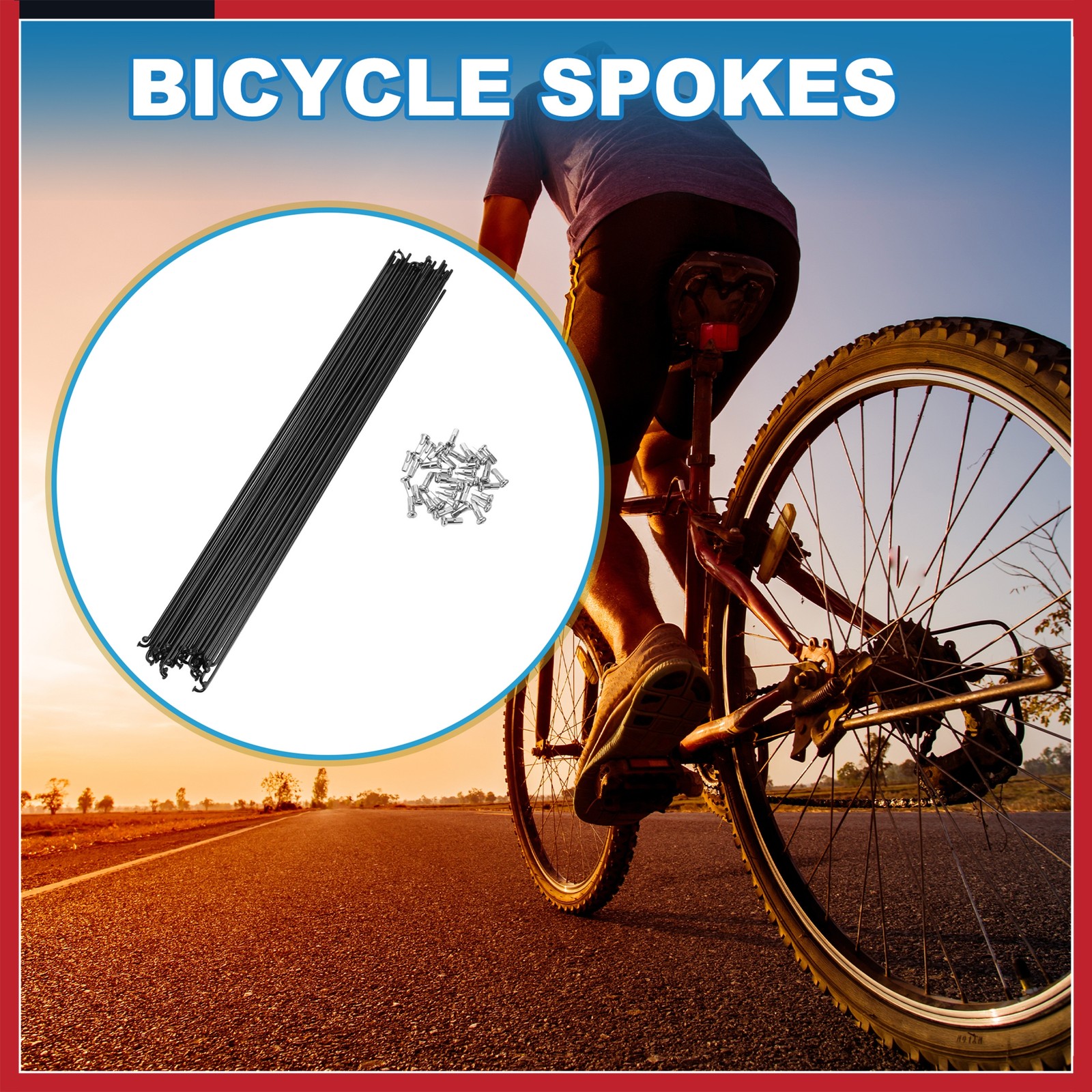 Bike Bicycle Spokes 14G 285MM Mountain Bike Spokes steel Black 36 Pcs