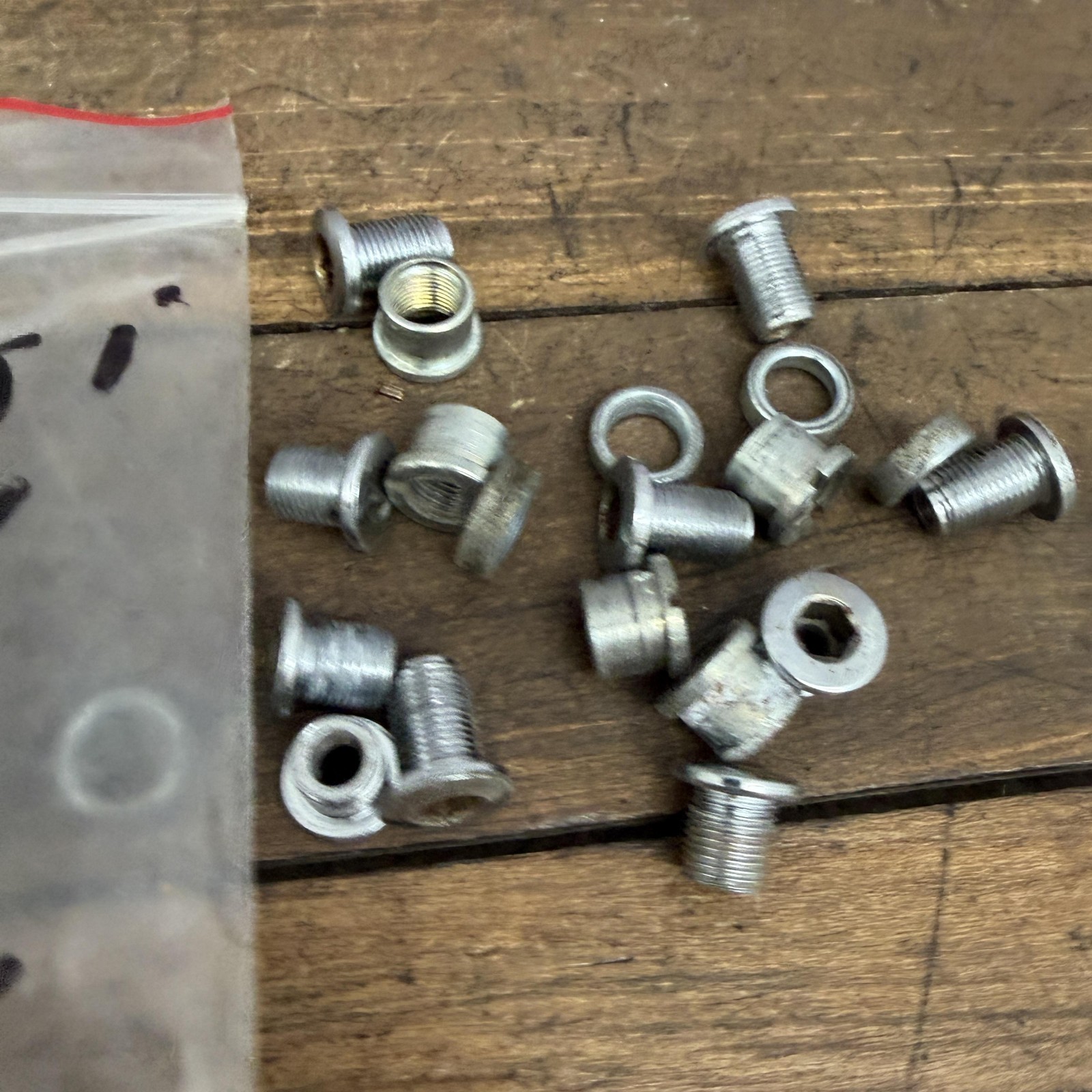 Vintage Takagi Tourney GS Triple Chainring Bolts Nuts Washers Spacers Bike Crank