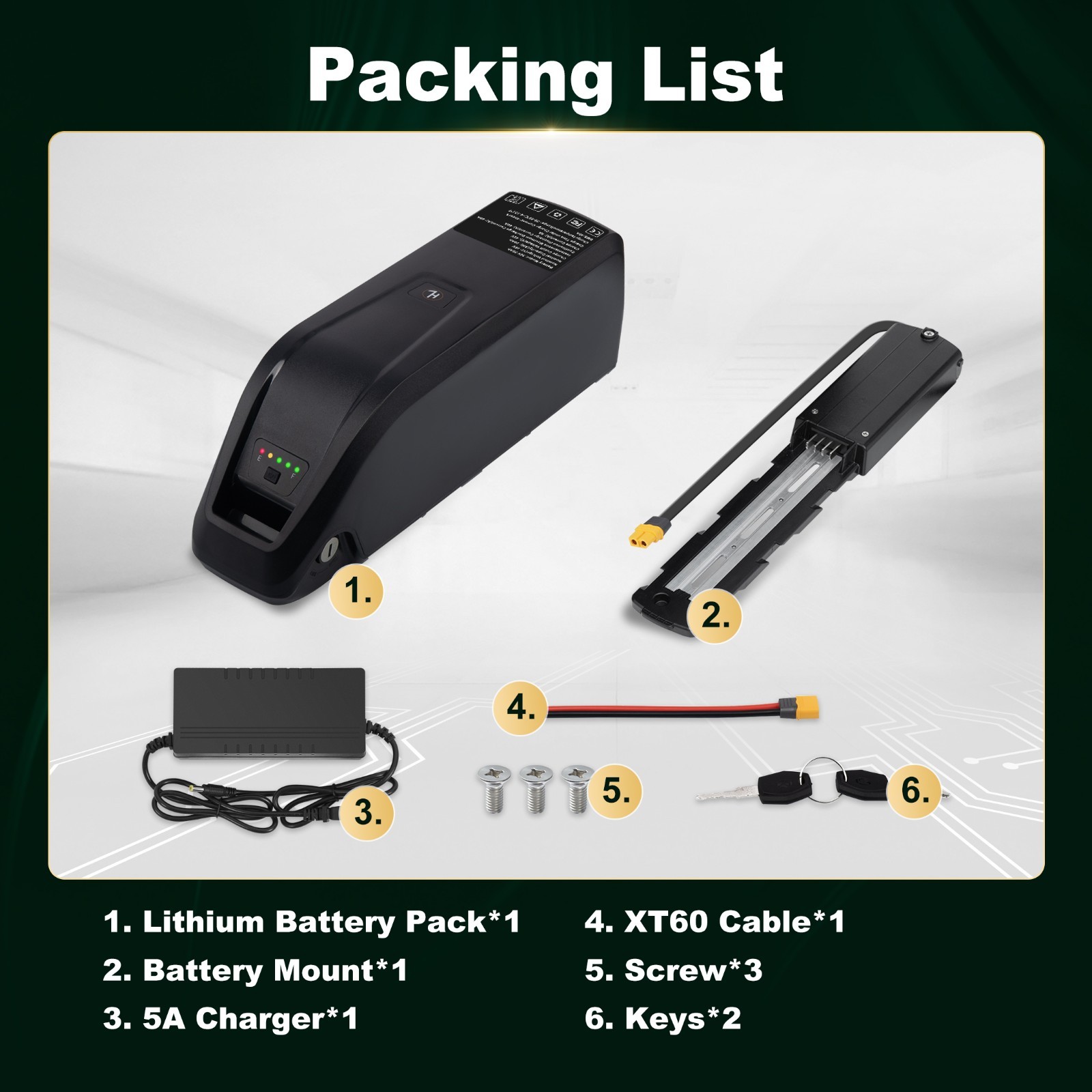 52V 48V 36V Ebike Battery 20AH/15AH/10AH Lithium Battery For Bike 0-2000W Motors
