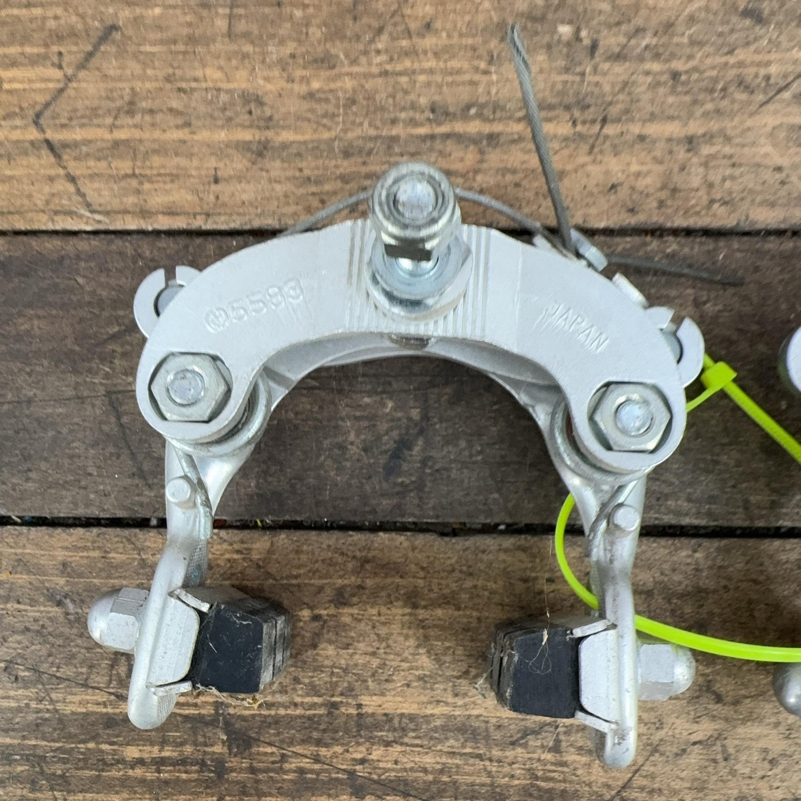 Vintage Dia-Compe Center Pull Caliper Brakes Set Silver Nutted F/R Japan