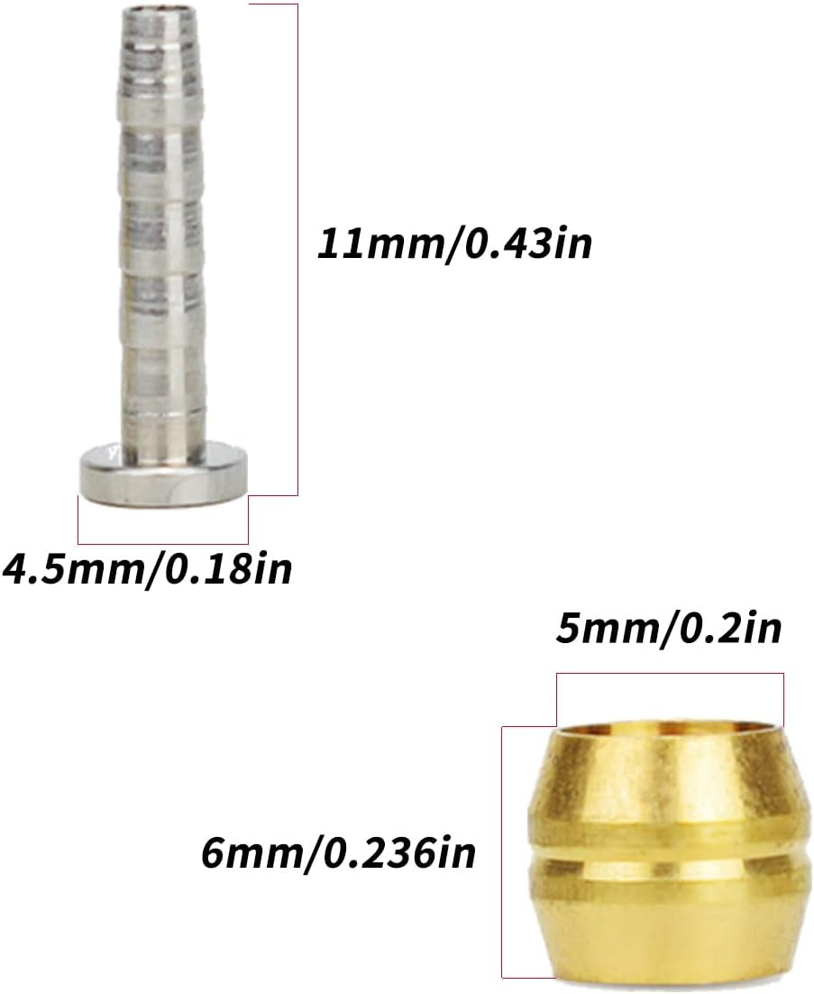 14 PCS BH90 Brake Olive and Barb – Brake Brass Olive and Steel Connecting Insert