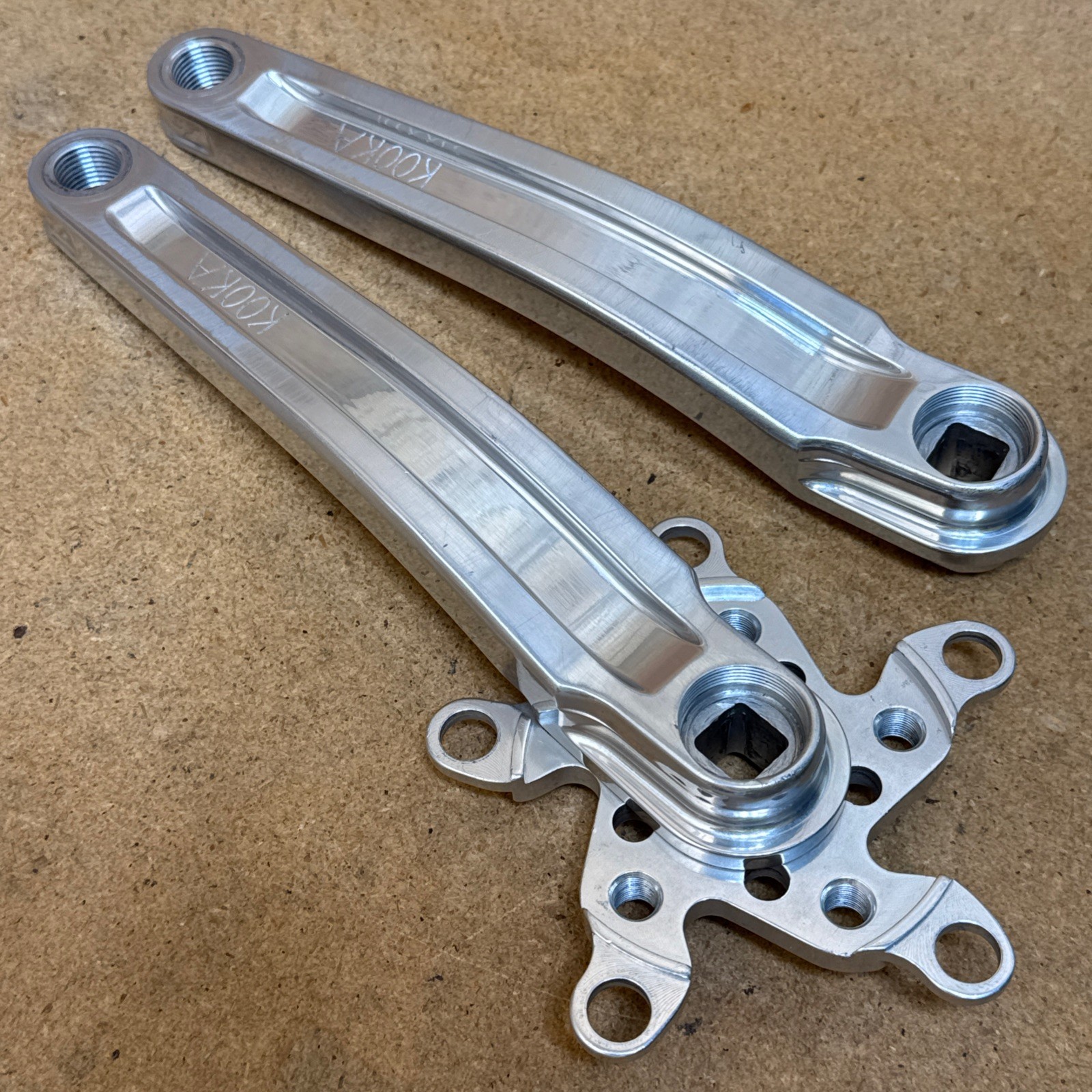 Vintage Kooka MTB Crankset Triple USA Anodized 175mm Retro Crank Arms 94mm BCD