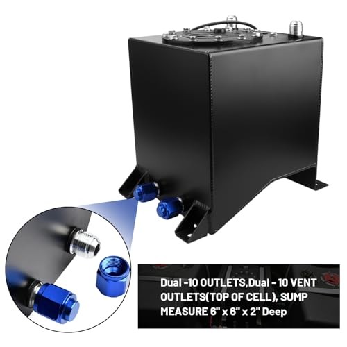 2.5 Gallon Fuel Cell 10L Universal Gas Tank with Level 2.5 gallon Black