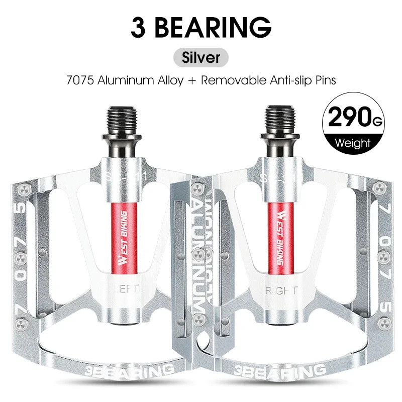 Bicycle Pedals Sealed Bearing Aluminium Alloy Cycling Non-slip MTB Flat Pedals